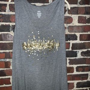 Mossimo gray sequin top XXL